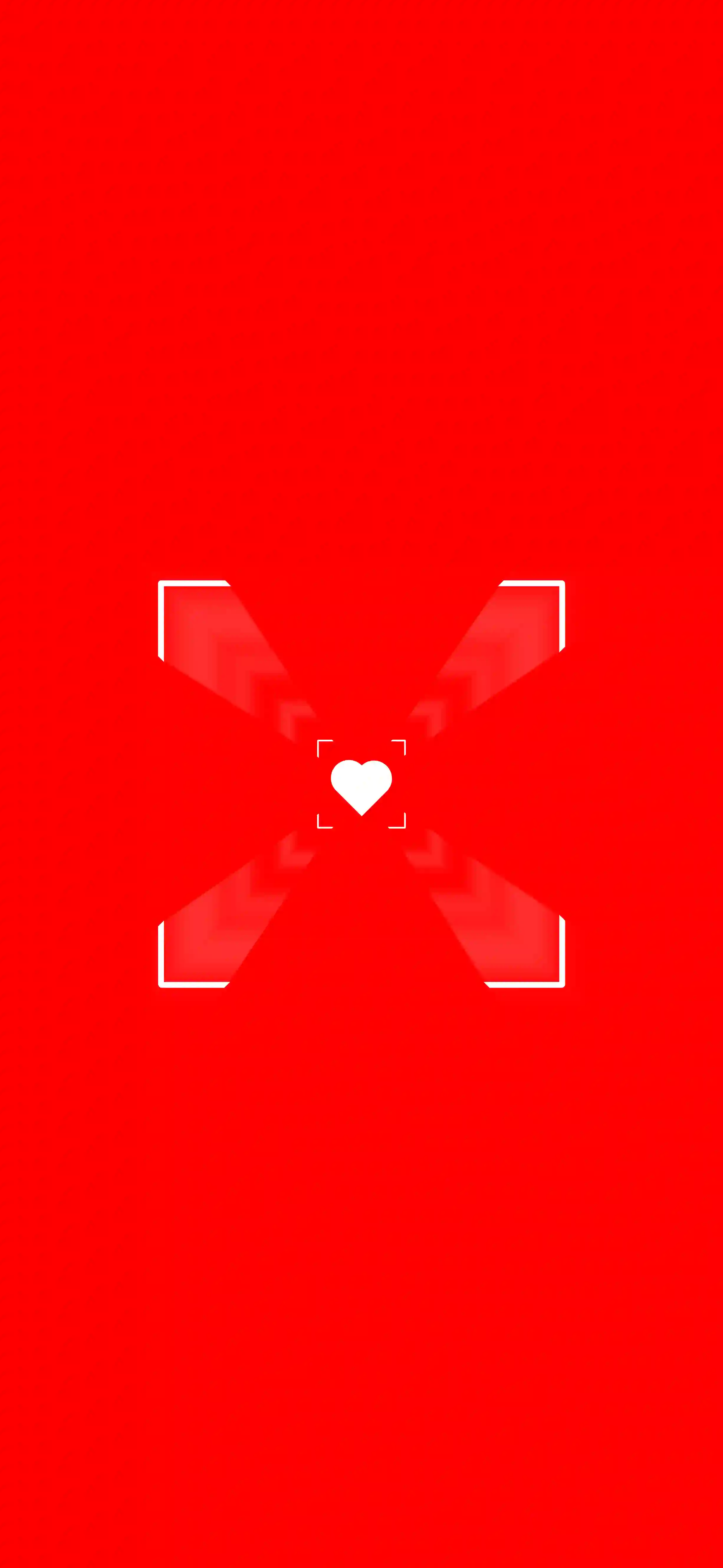 A small white heart on red background in 4K