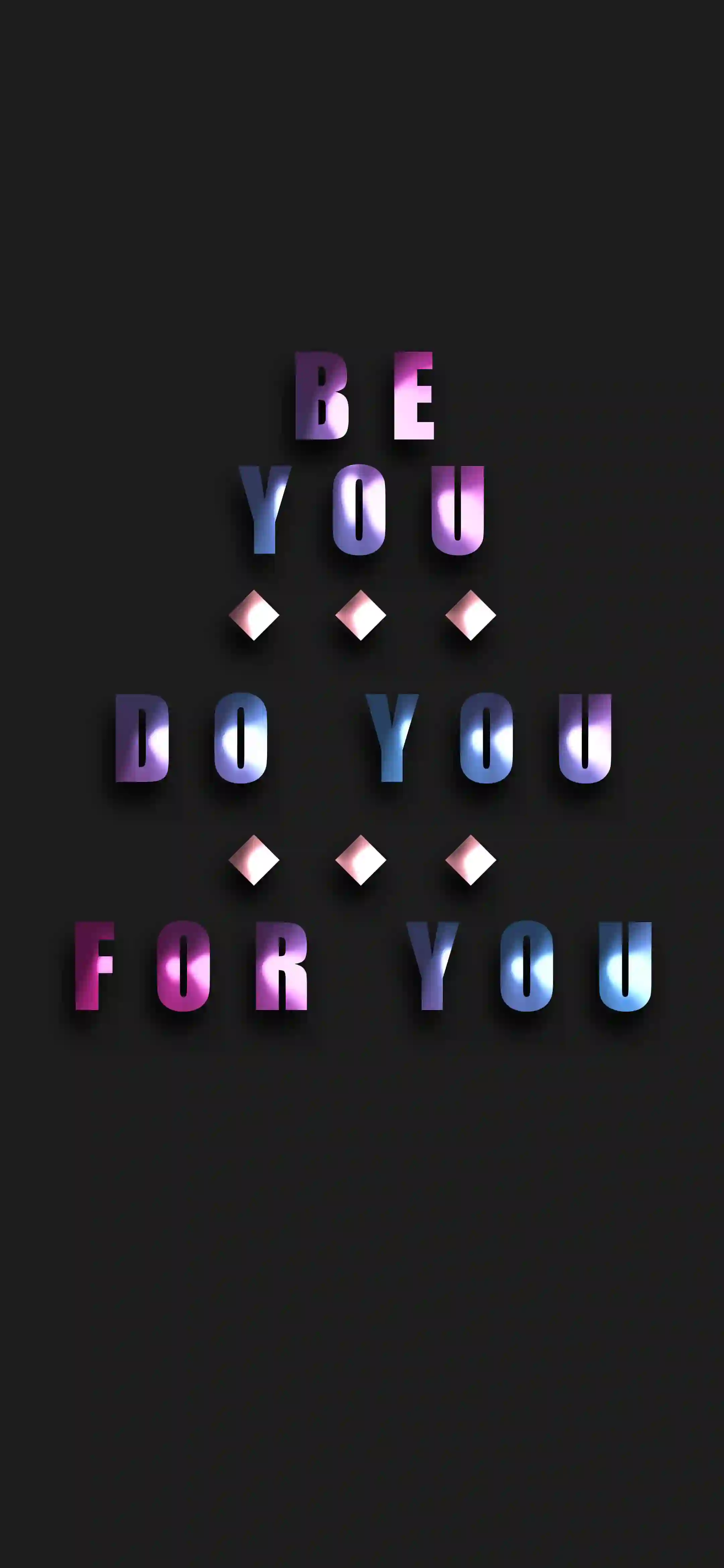 Be You Do You For You 4K wallpaper thumbnail purple blue 3D text charcoal background