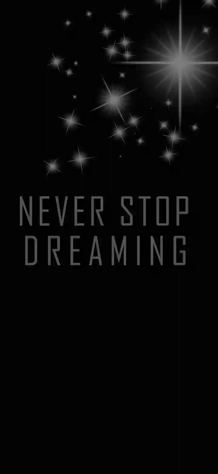 Never Stop Dreaming 4K dark motivational wallpaper feature image – subtle gray text with glowing star burst on black background