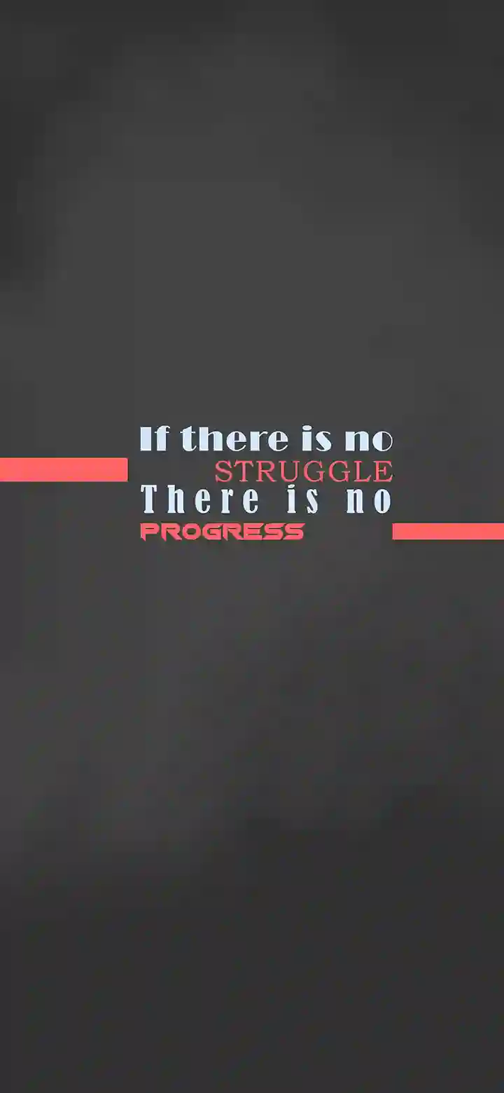 No struggle no progress 4K dark motivational wallpaper feature image – bold red accent lines on dark gray background