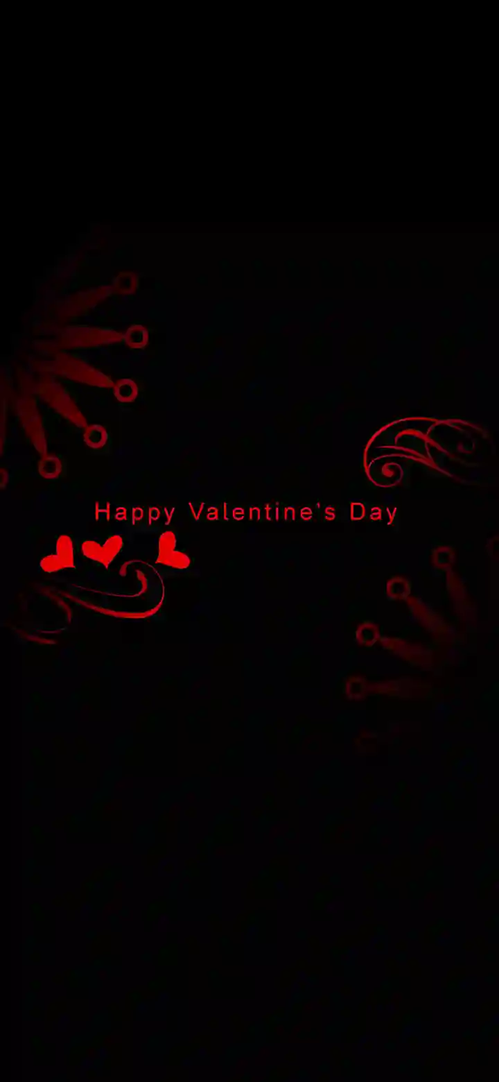 Happy Valentines Day dark love wallpaper feature image red floral botanical hearts black background