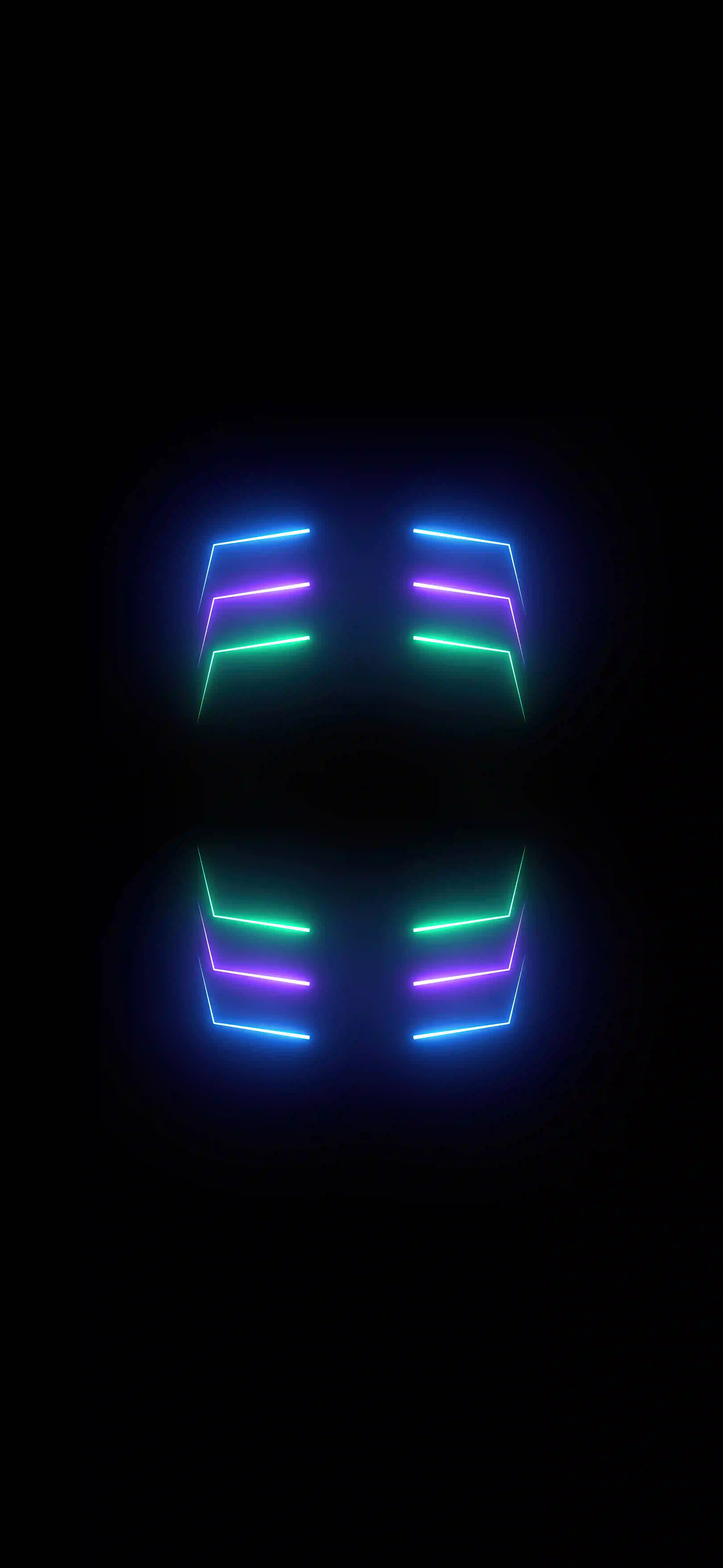 Neon blue purple green ladder dark 4K wallpaper thumbnail mirrored neon bars black background
