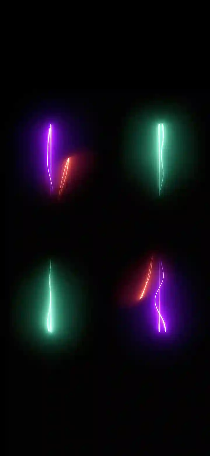 Neon four light streaks dark wallpaper feature image purple red cyan green quad black background