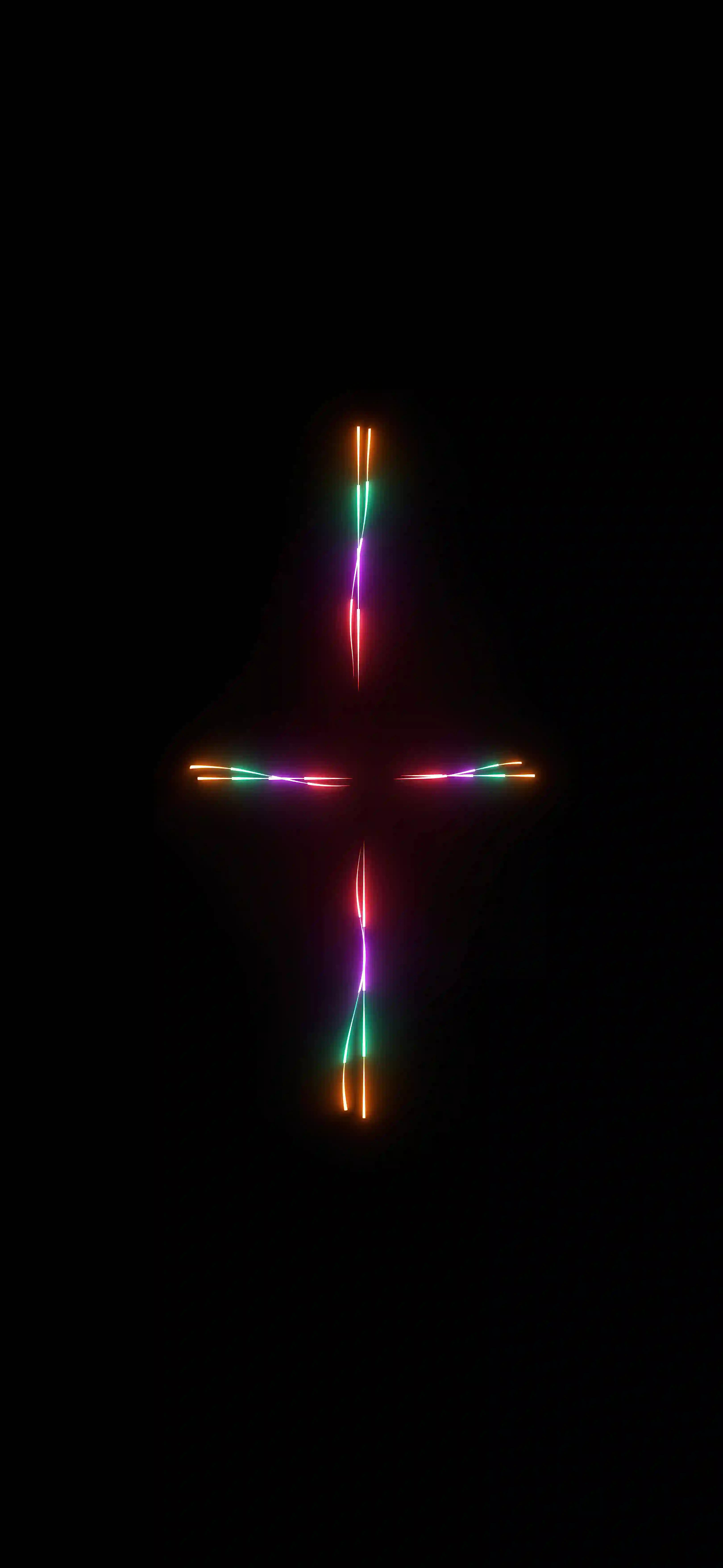 Neon multicolor cross dark 4K wallpaper thumbnail colorful neon plus sign black background