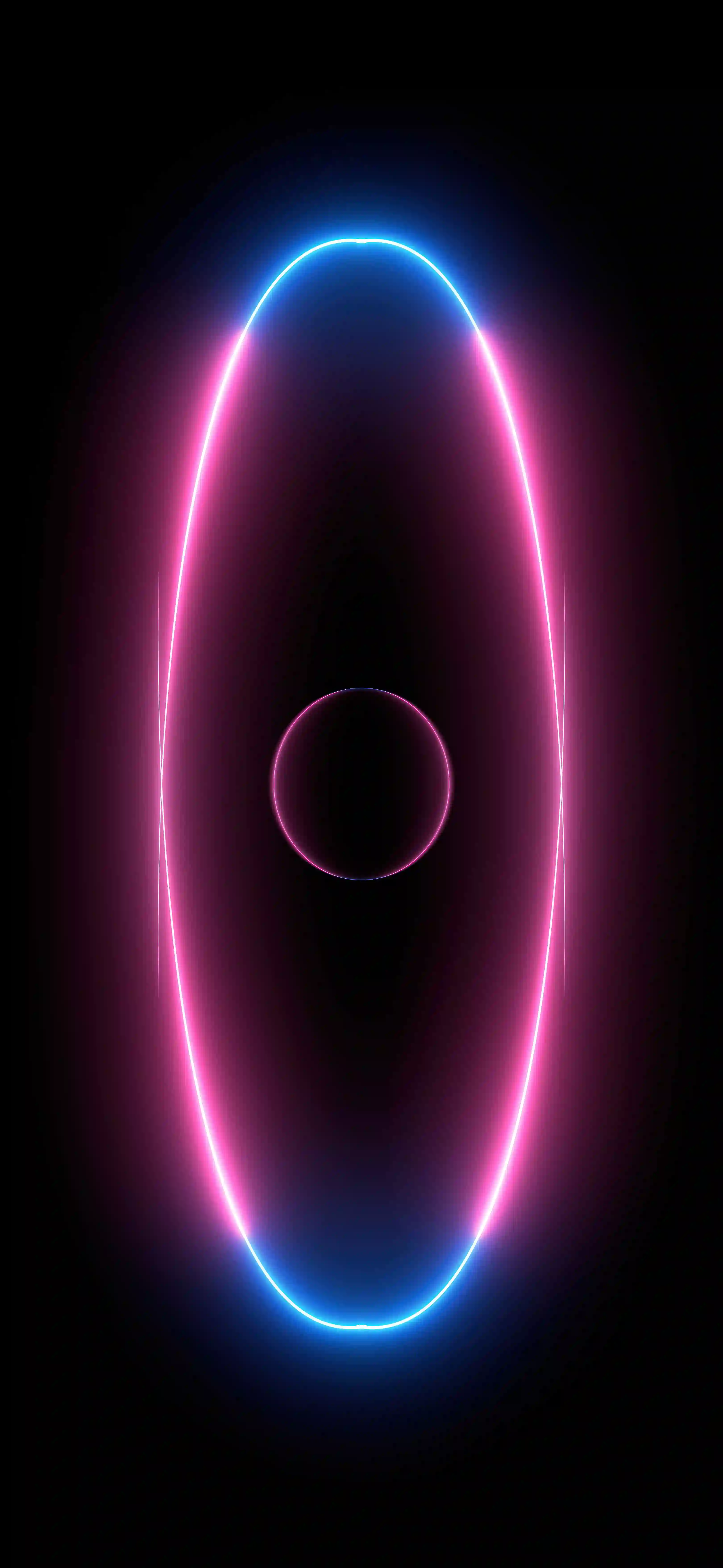 Neon pink blue oval portal dark 4K wallpaper thumbnail pink neon oval blue top dark sphere