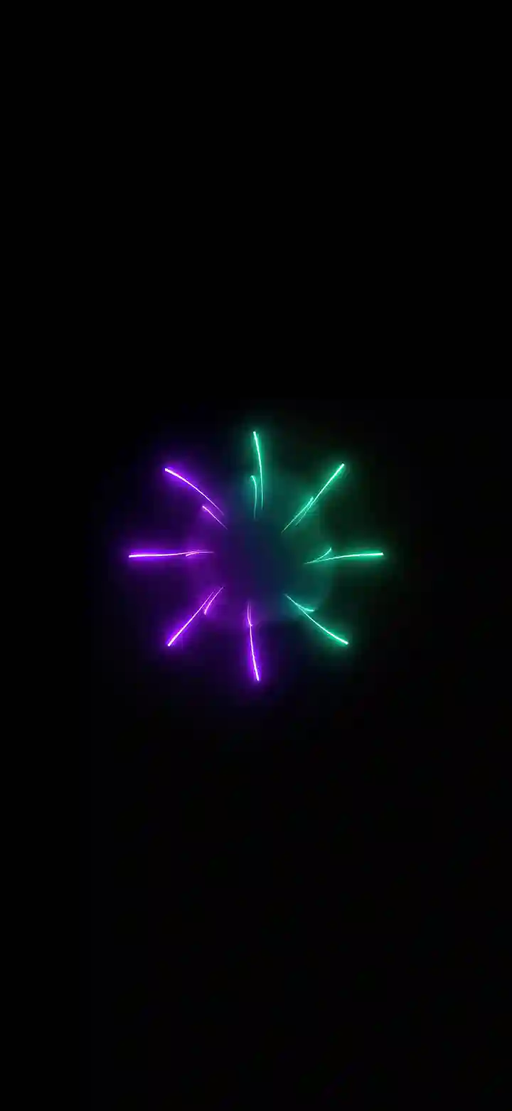 Neon purple green starburst dark wallpaper feature image glowing neon strokes pure black