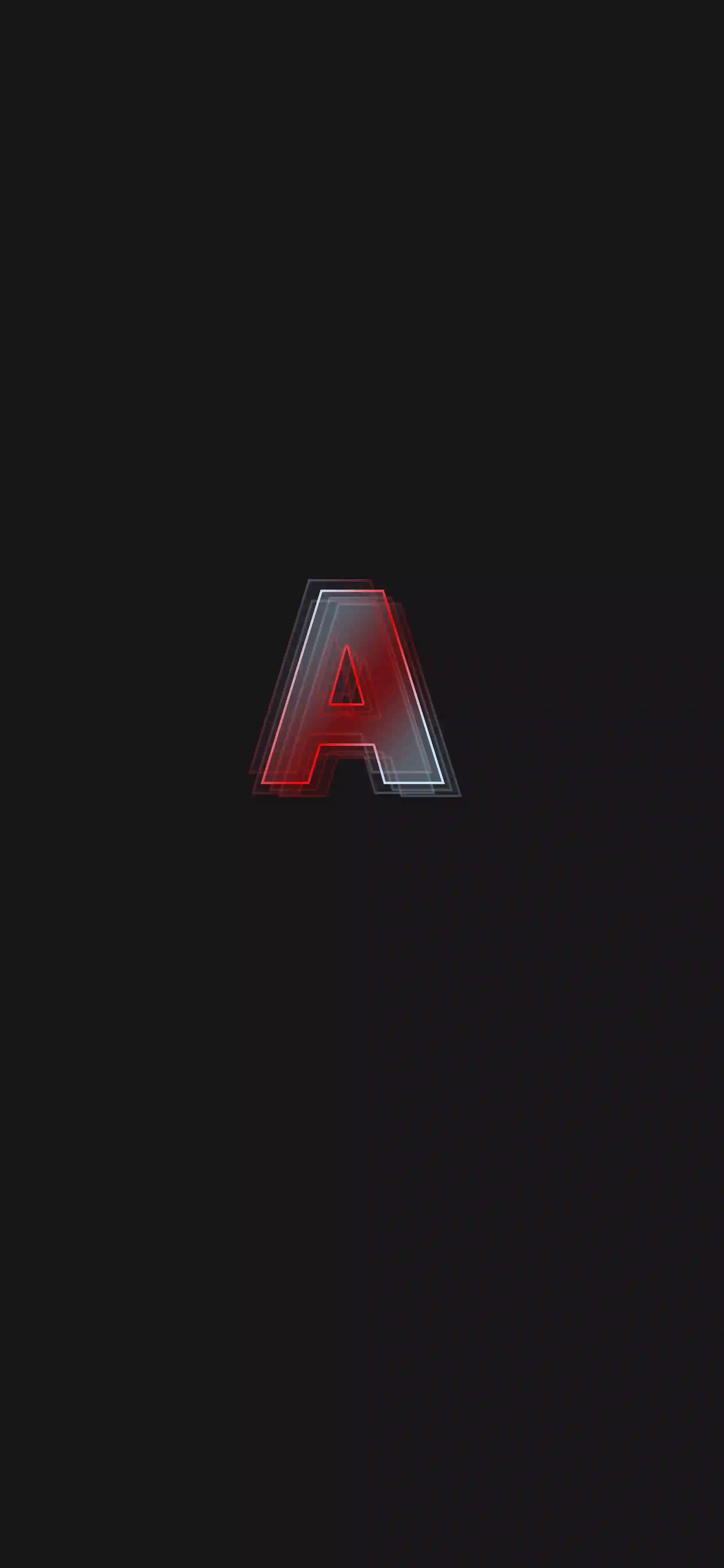 Neon red dark letter A 4K wallpaper thumbnail red glow dark charcoal background