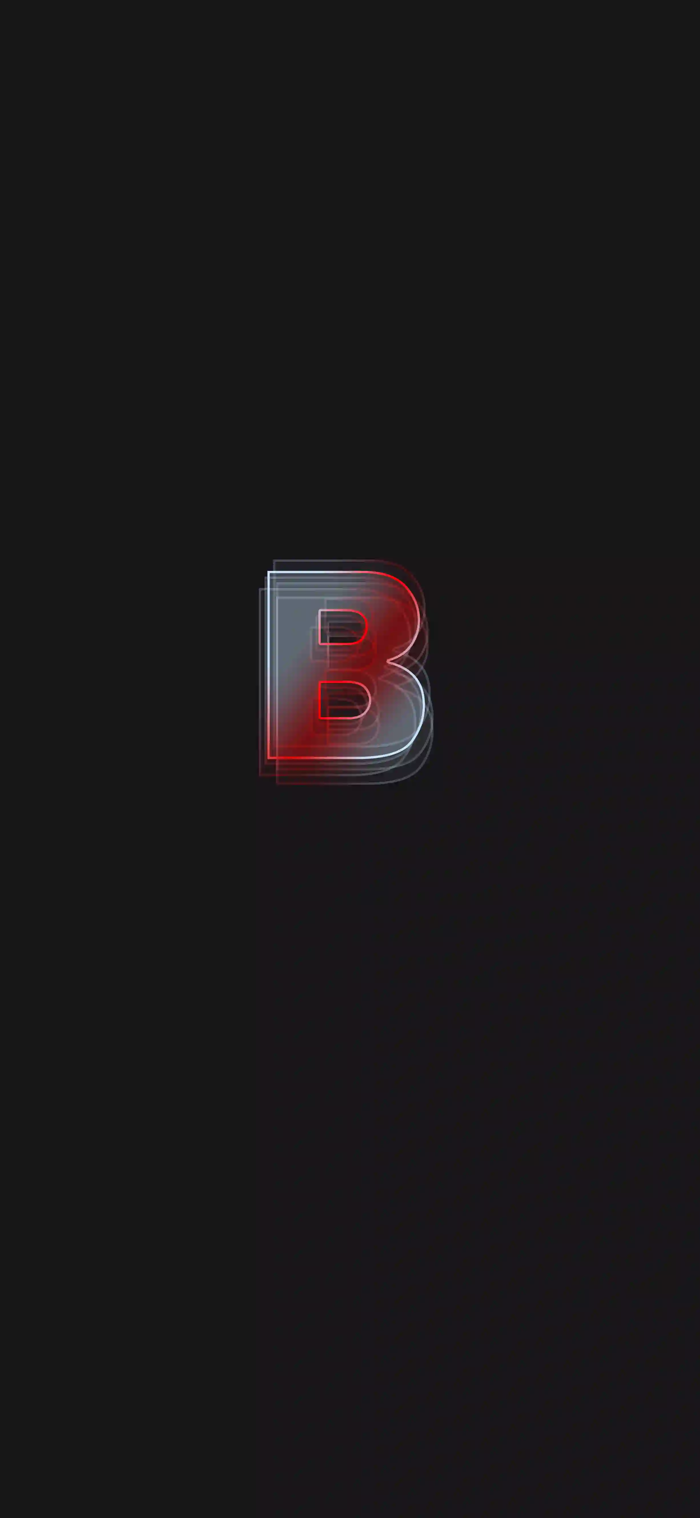 Neon red dark letter B 4K wallpaper thumbnail red glow dark charcoal background