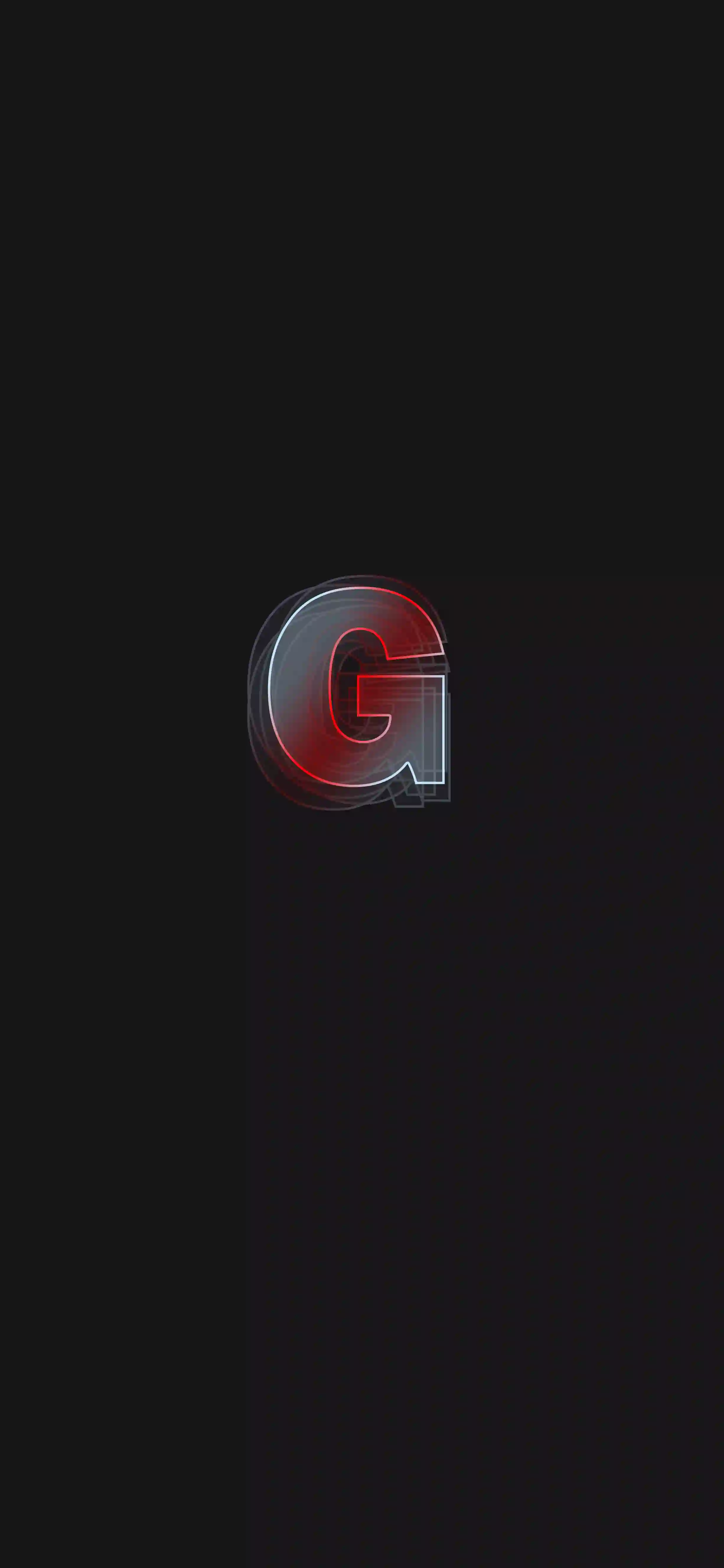 Neon red dark letter G 4K wallpaper thumbnail red glow dark charcoal background