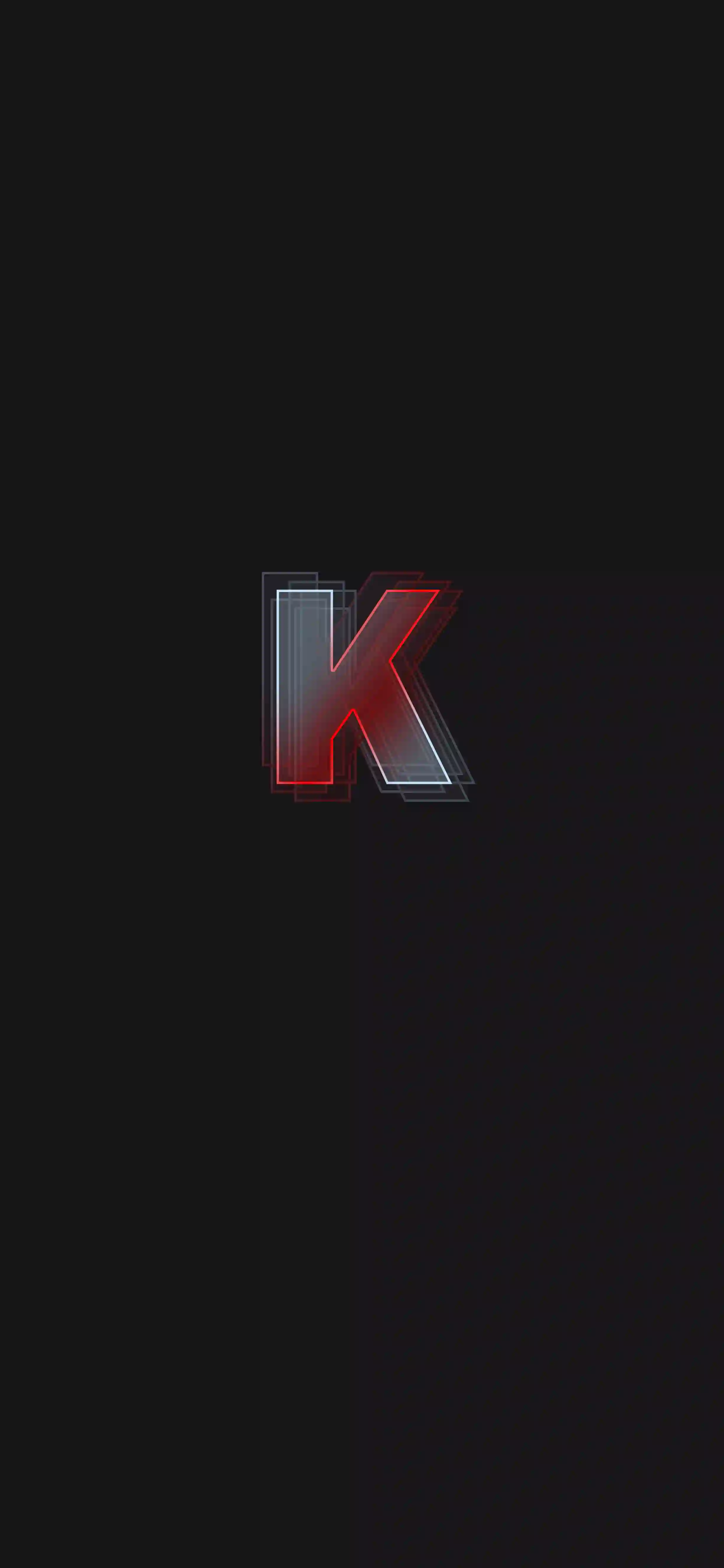 Neon red dark letter K 4K wallpaper thumbnail red glow dark charcoal background