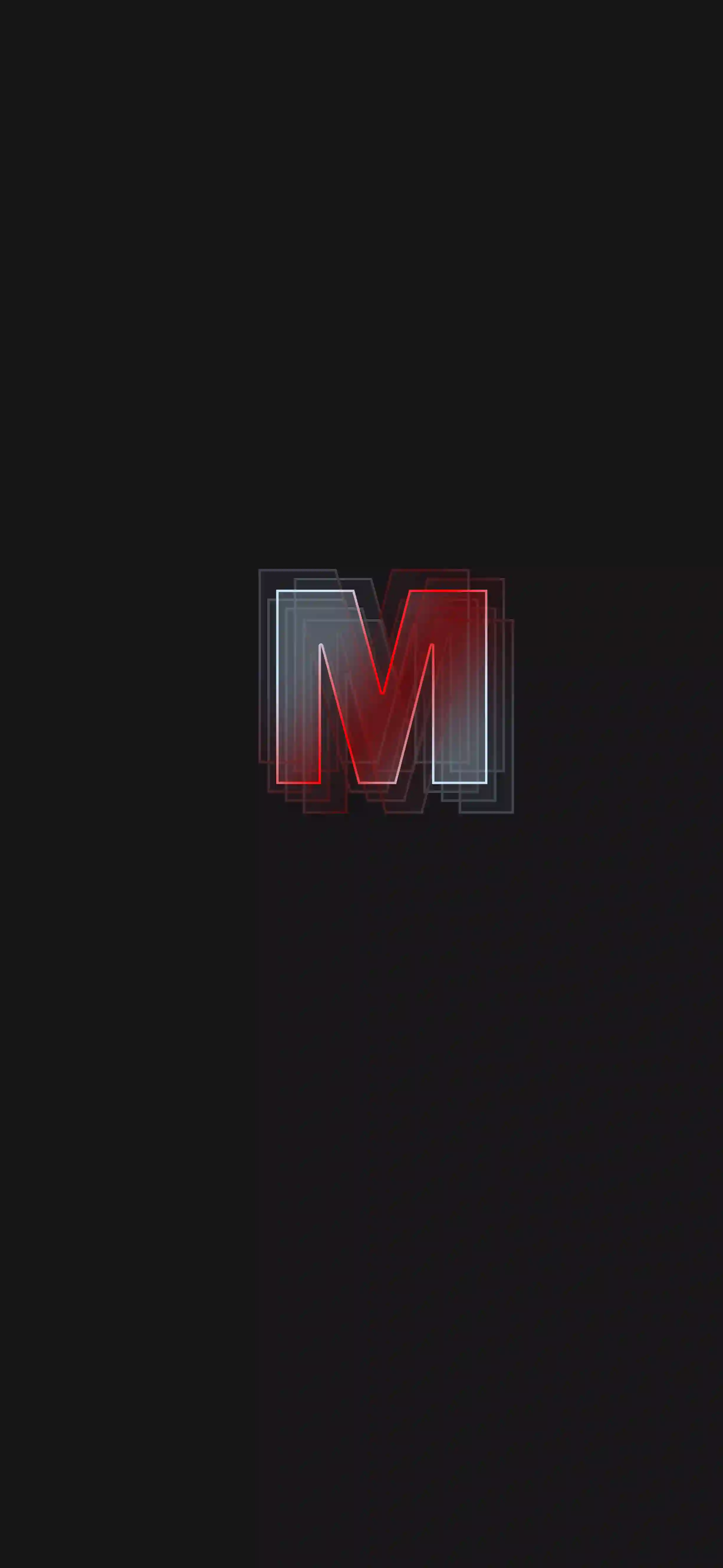 Neon red dark letter M 4K wallpaper thumbnail red glow dark charcoal background