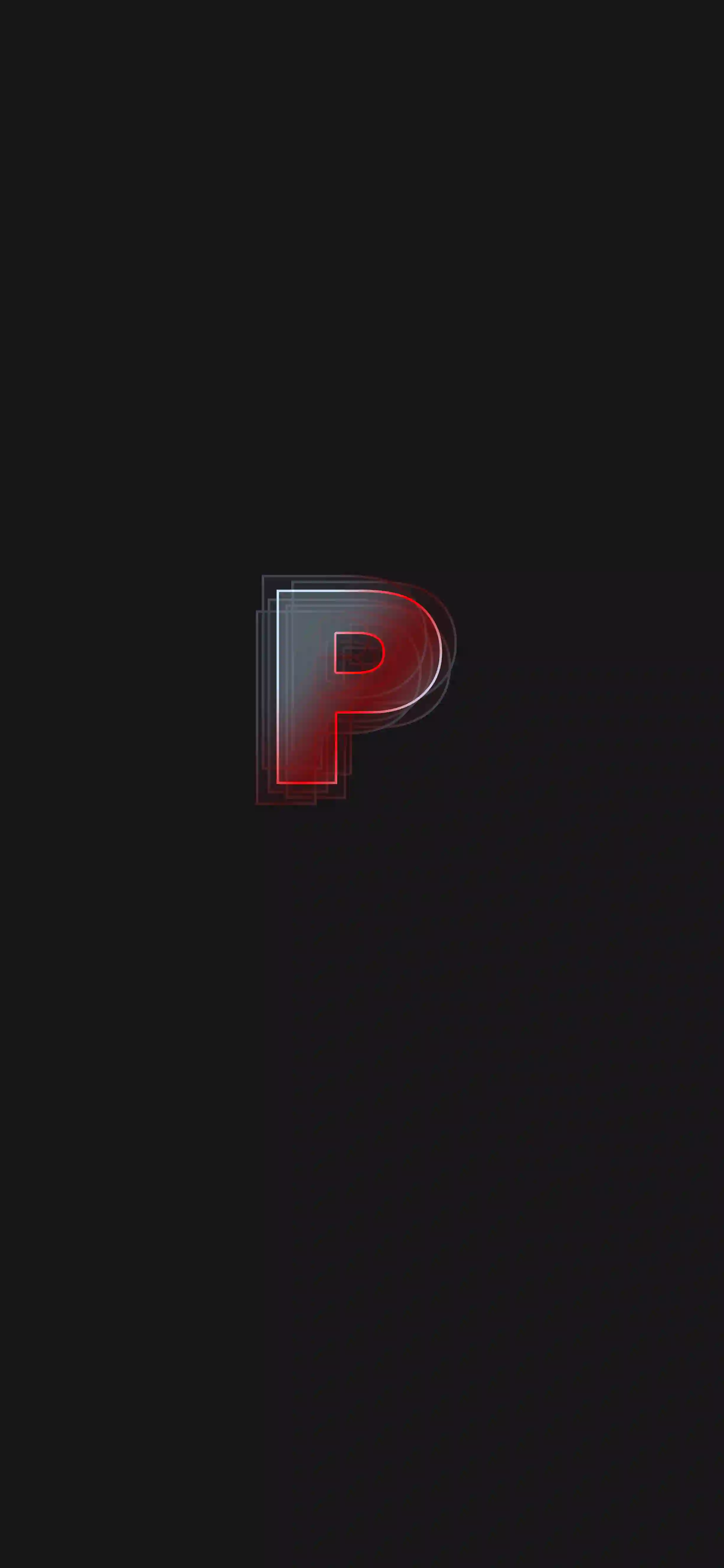 Neon red dark letter P 4K wallpaper thumbnail red glow dark charcoal background