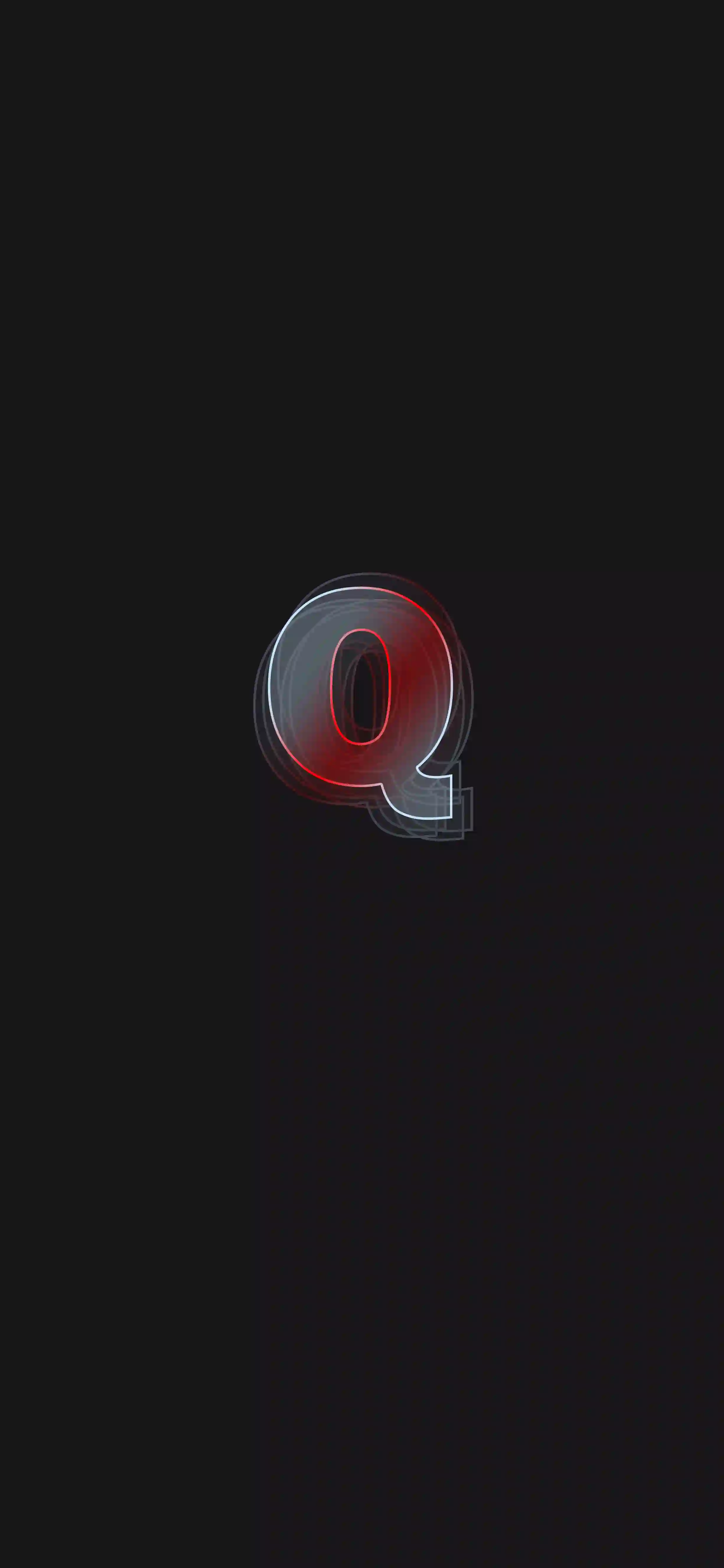 Neon red dark letter Q 4K wallpaper thumbnail red glow dark charcoal background