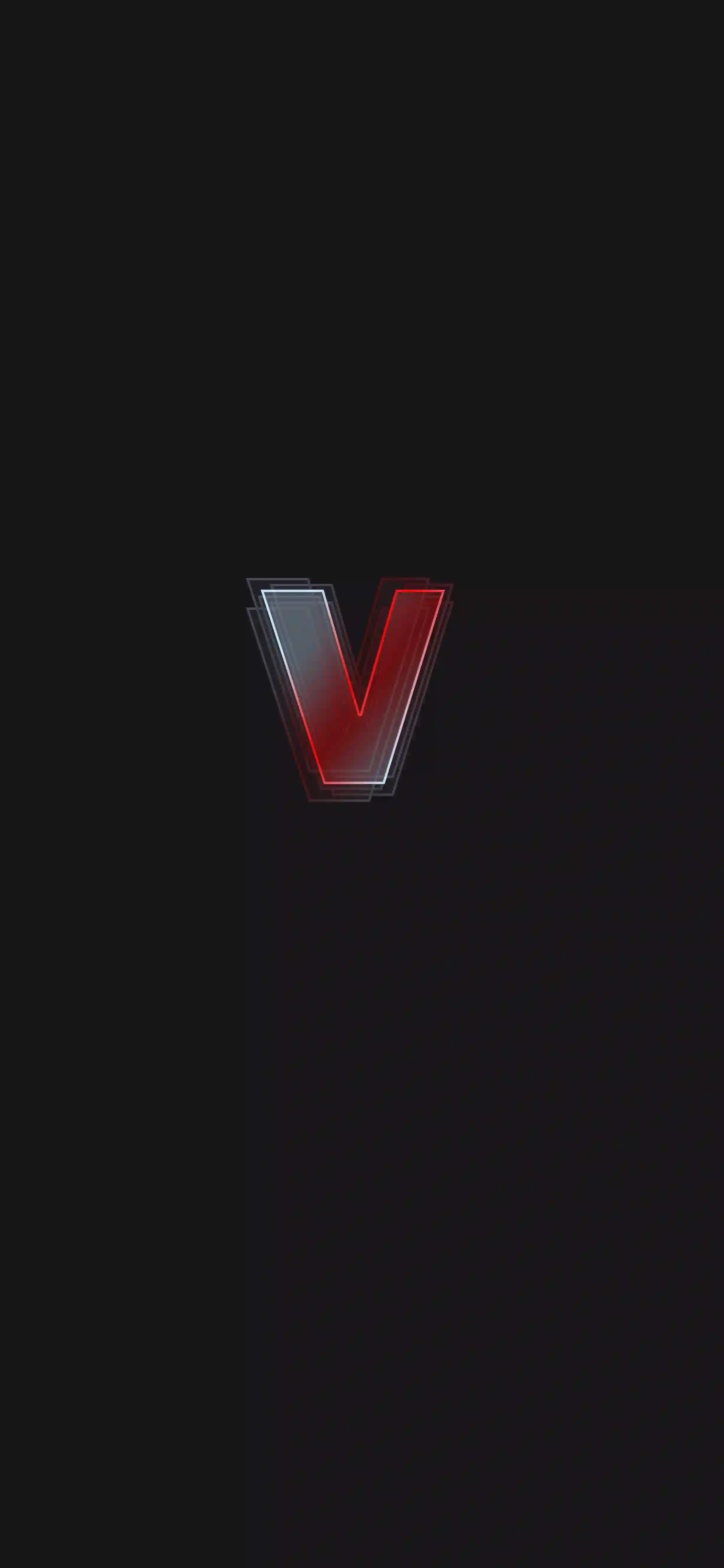Neon red dark letter V 4K wallpaper thumbnail red glow dark charcoal background