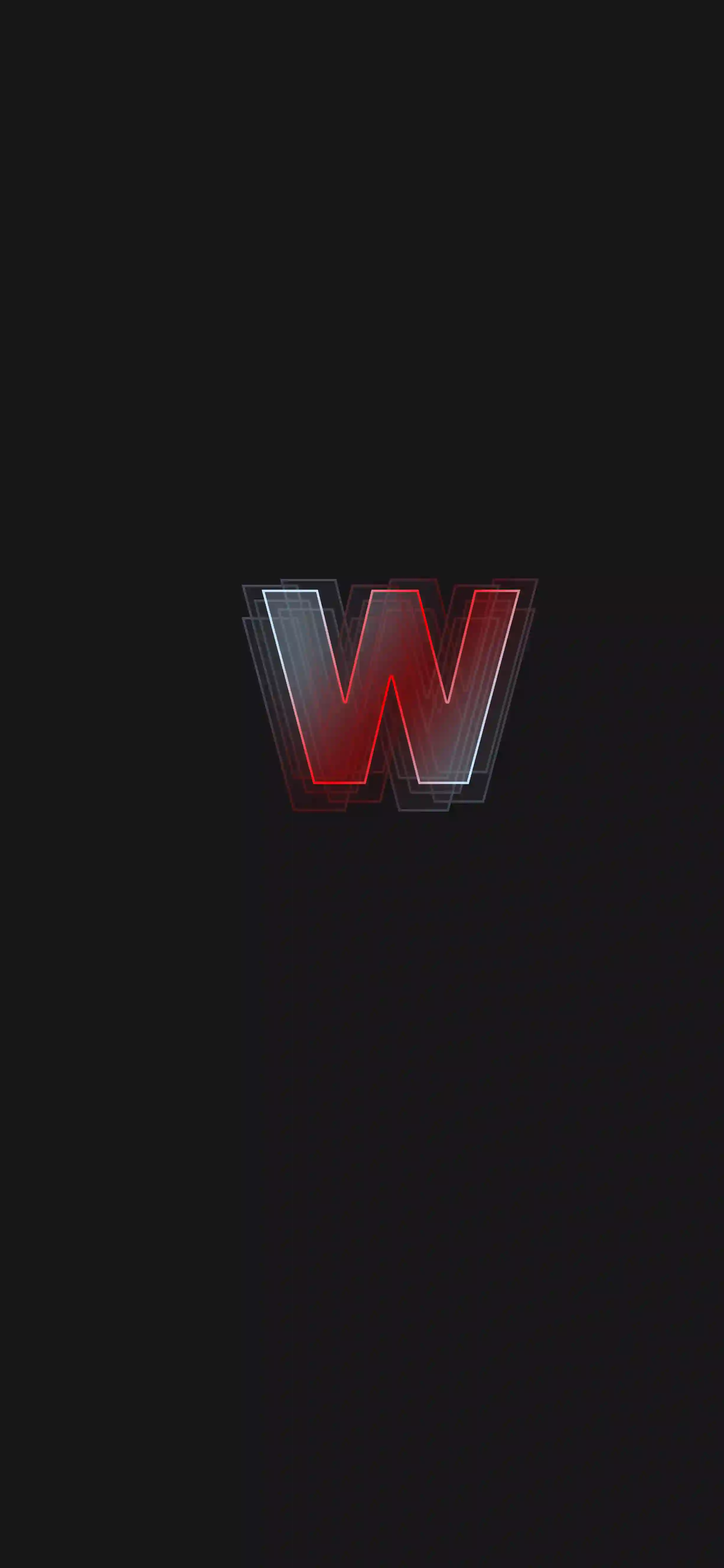 Neon red dark letter W 4K wallpaper thumbnail red glow dark charcoal background