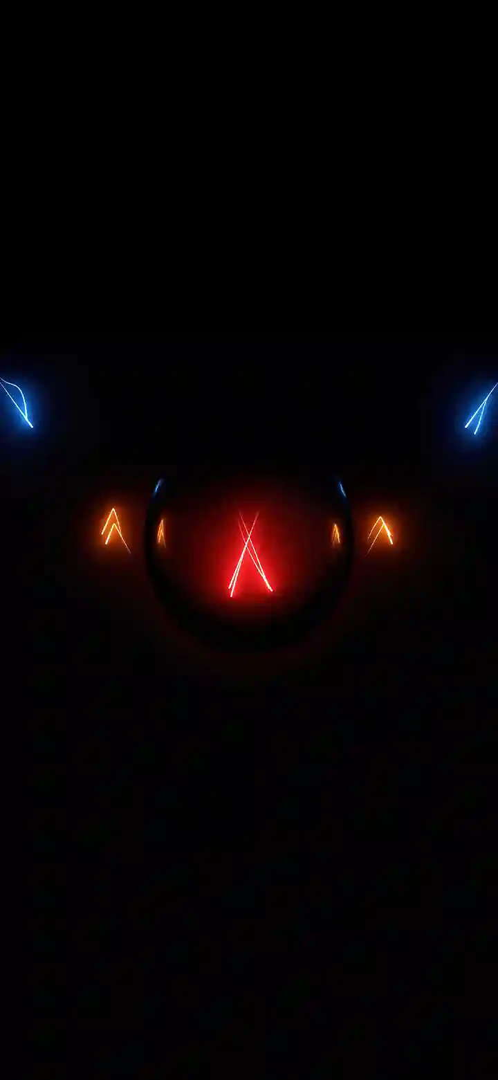Neon X orange blue dark wallpaper feature image red neon X orange arrows blue lightning black