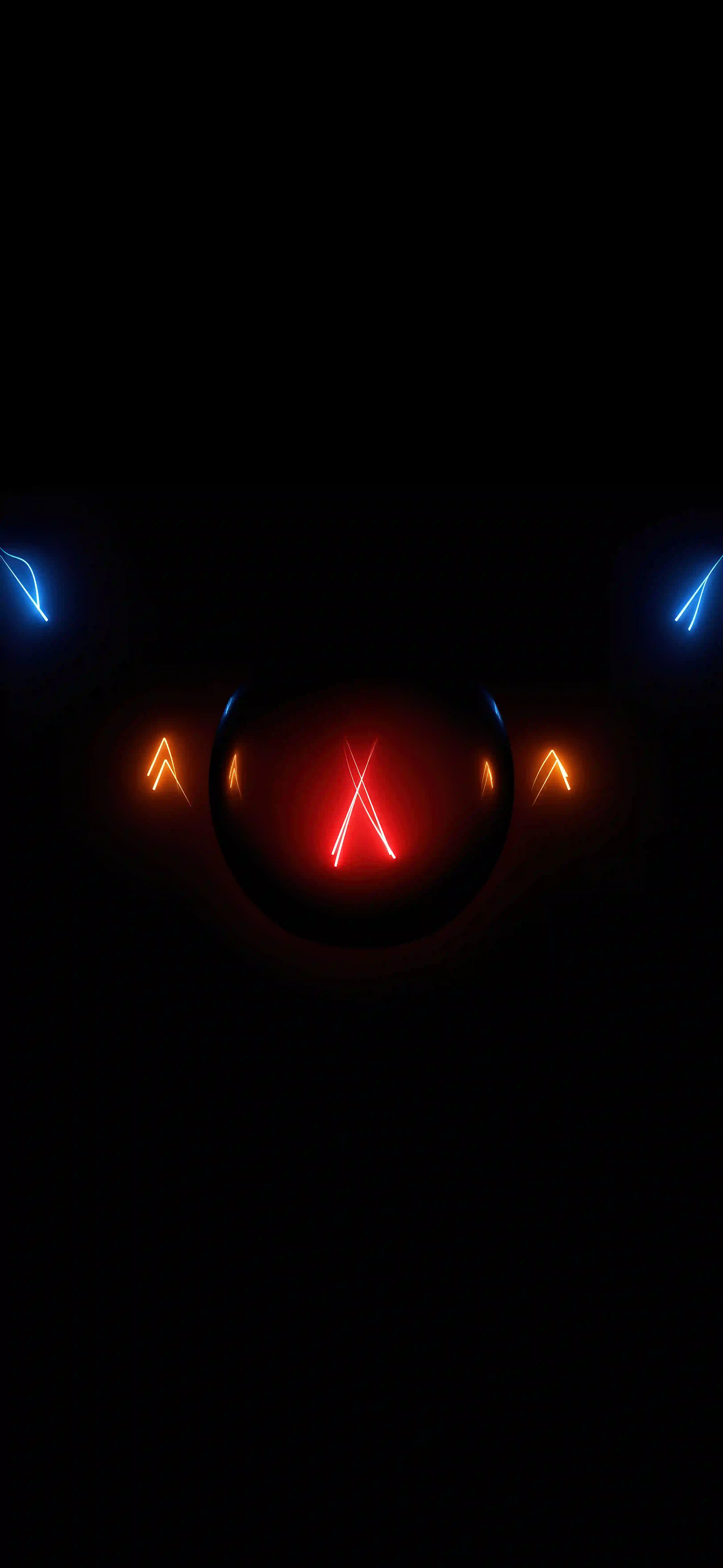 Neon X orange blue dark 4K wallpaper thumbnail red neon cross orange symbols pure black