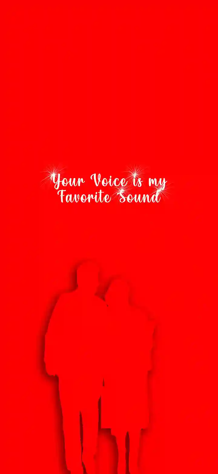 Your voice is my favorite sound love wallpaper feature image white sparkle cursive text red couple silhouette