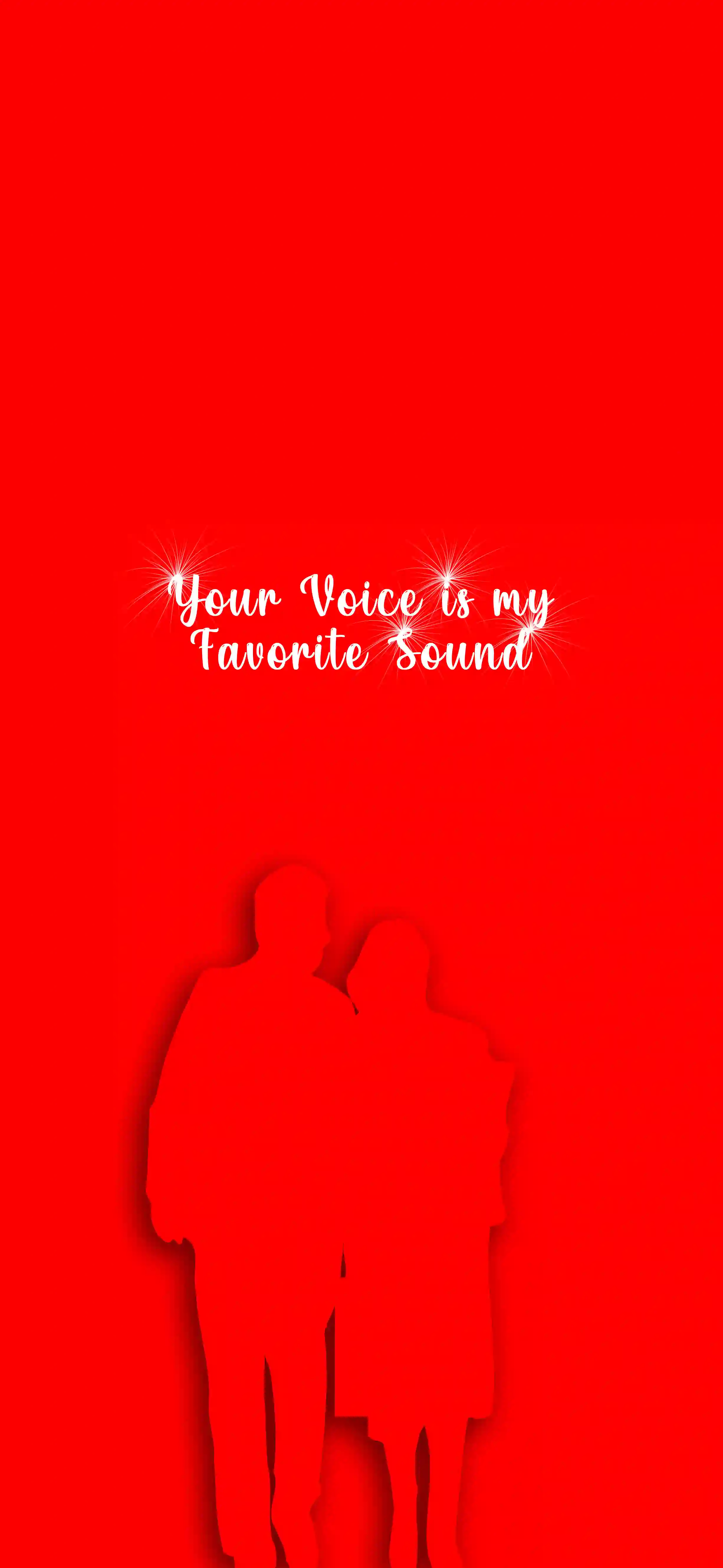 Your voice is my favorite sound 4K wallpaper thumbnail white cursive love quote red background