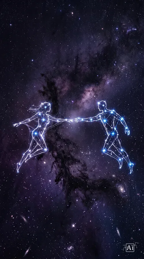 Preview of celestial lovers space wallpaper for mobile screens.