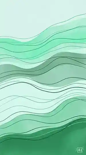 Featured graphic showcasing a relaxing hand-drawn organic curve lines abstract wallpaper in sage green tones