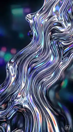 Featured image showcasing a cyberpunk Y2K fluid mercury chrome abstract lockscreen design