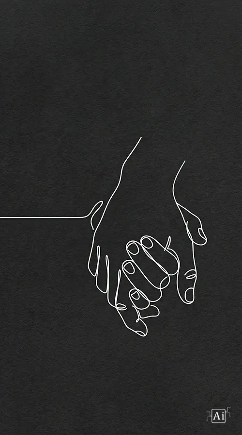 Mobile thumbnail for the interlocking hands minimalist wallpaper.