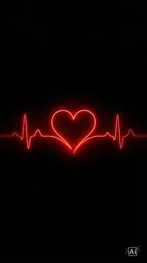 Featured display banner of the red heartbeat line wallpaper.