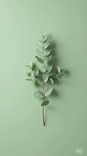 Sage green nature aesthetic 4K wallpaper.