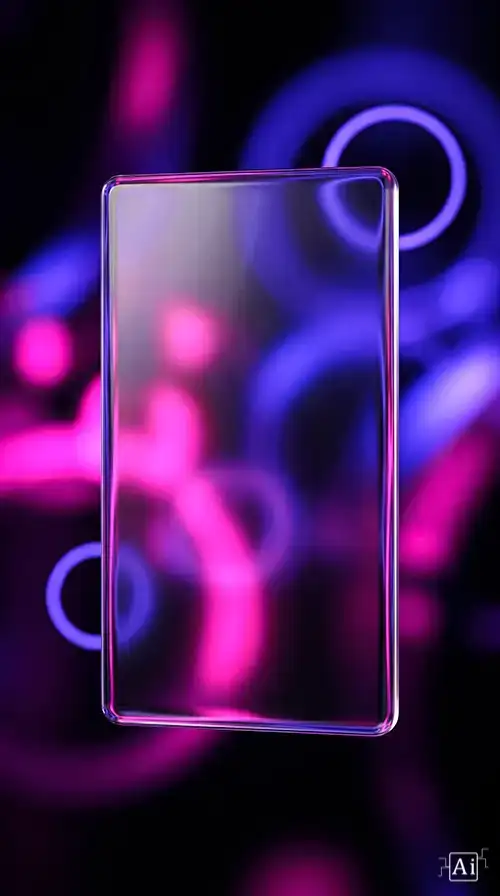 Thumbnail preview of a modern glassmorphism abstract background with glowing purple bokeh circles
