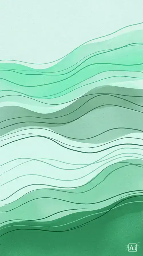 Thumbnail preview of a minimalist earth tone green wave pattern phone background