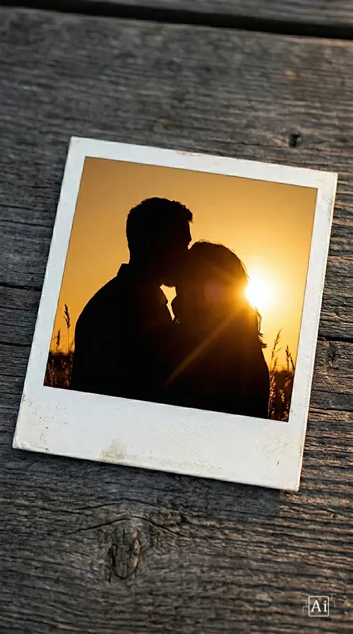 Preview image of the vintage polaroid couple wallpaper.