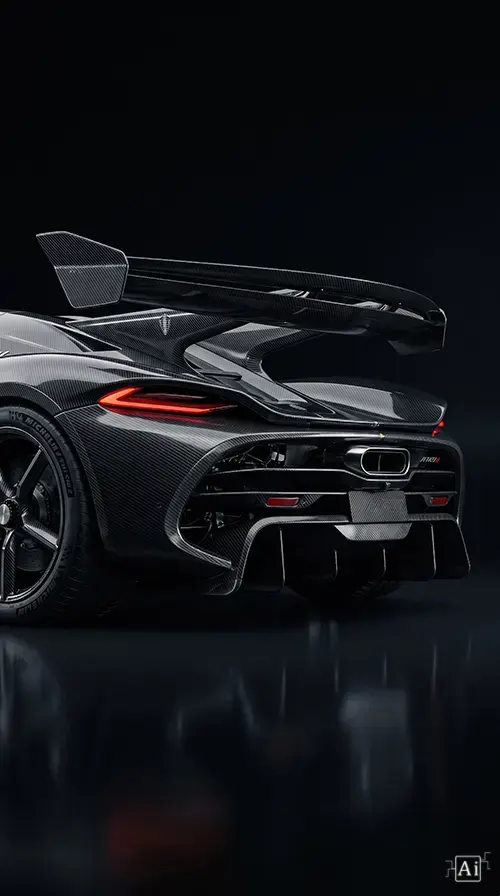 Black dark carbon hypercar amoled wallpaper.