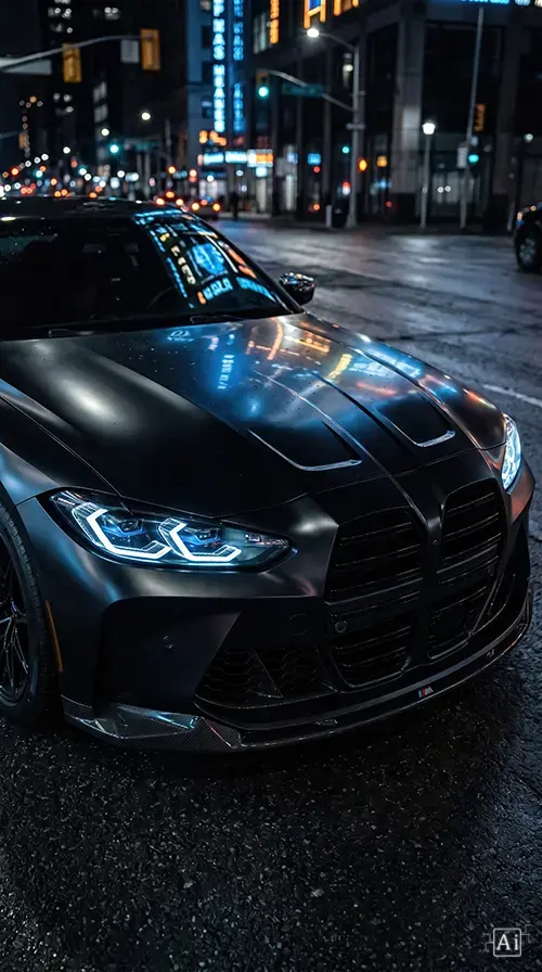 A beautiful Dark BMW M4 Amoled Wallpaper