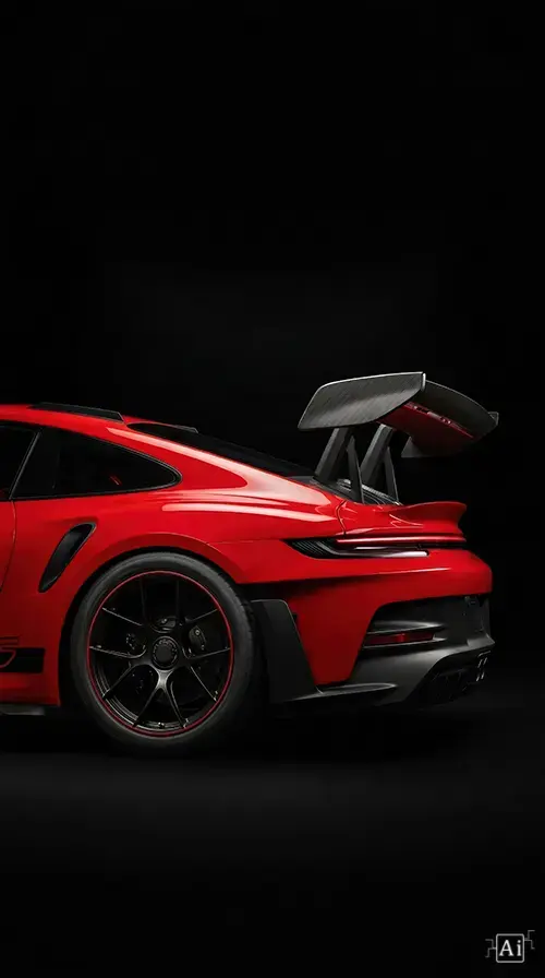 Amoled car wallpaper of the red porsche 911