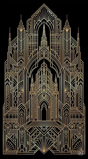 displaying the sophisticated art deco gold amoled wallpaper 4k pattern.