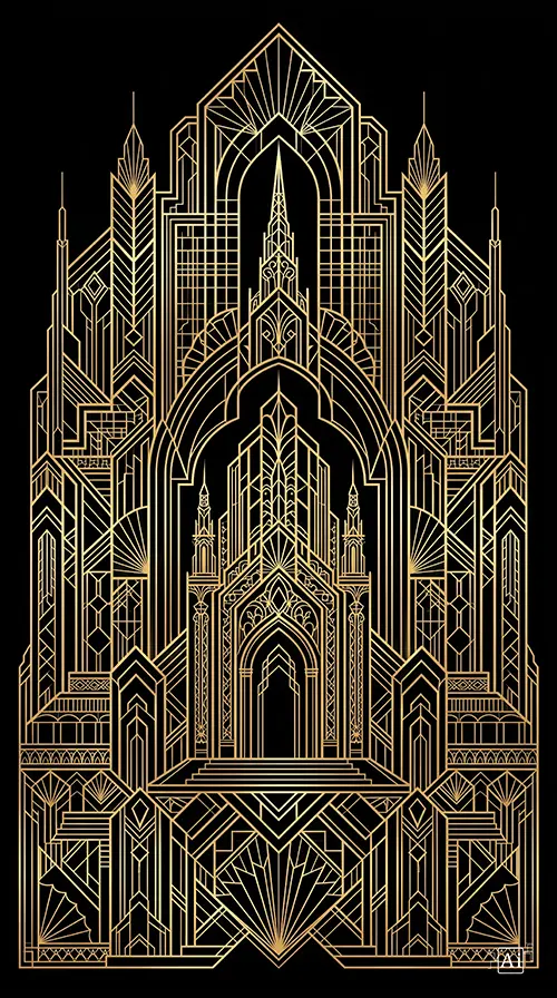 Small preview of a luxury art deco gold amoled wallpaper 4k design.