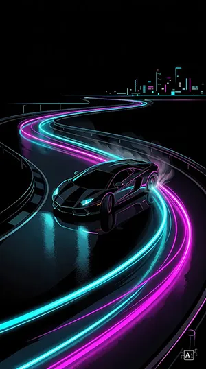 neon sportscar amoled wallpaper 4k automotive scene.