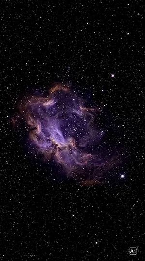 displaying the vast space nebula amoled wallpaper 4k visualization.