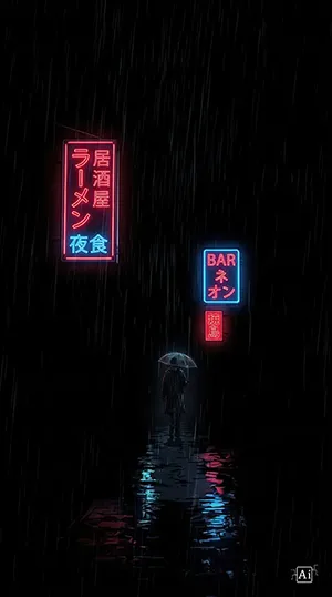 the Tokyo alleyway amoled wallpaper 4k in vertical orientation.